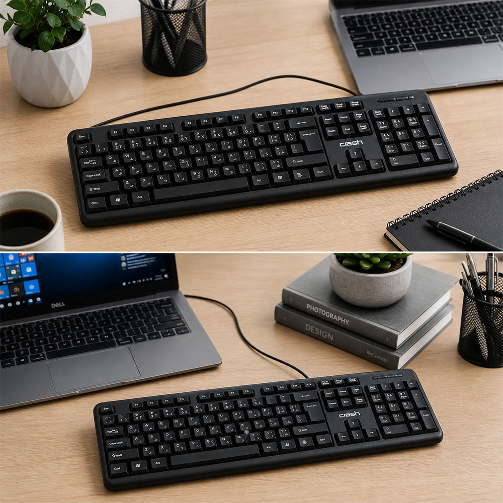 Crash X10 Wired Keyboard English & Arabic