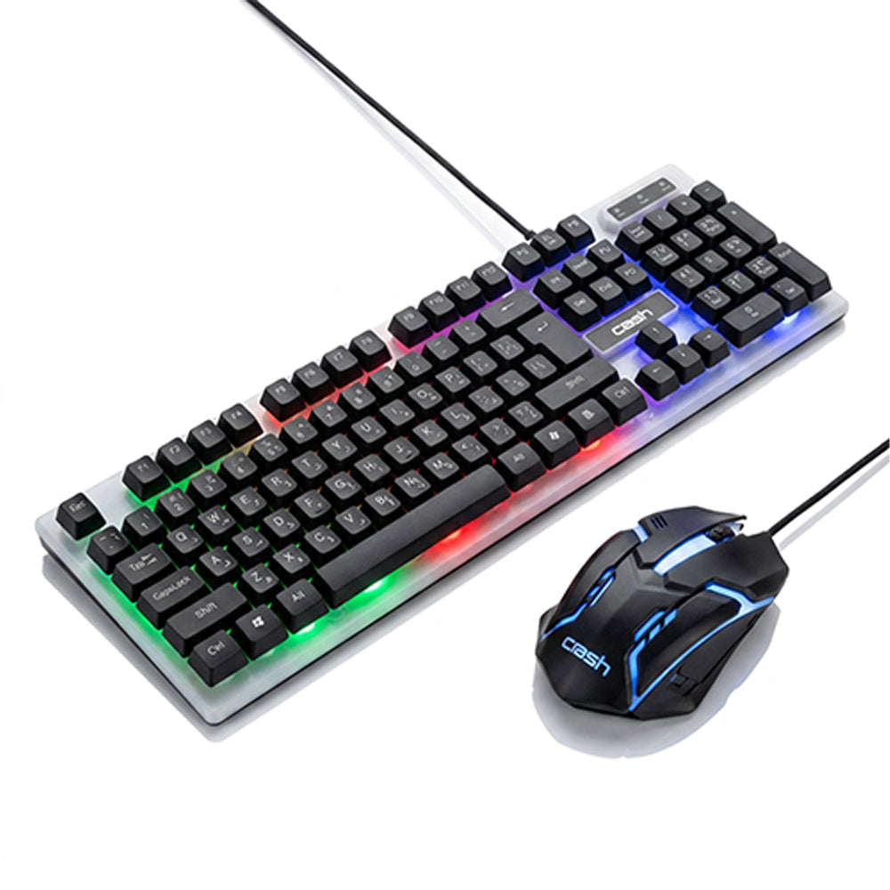 Crash X90 Wired Rainbow Gaming Keyboard + Mouse