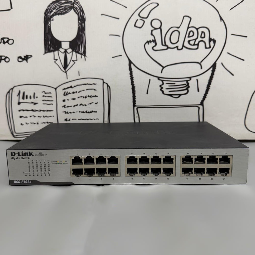 سويتش دي لينك 24 منفذ 10/100/1000 ميجابت في الثانية DGS-F1024 Unmanaged Rackmount (استعمال)