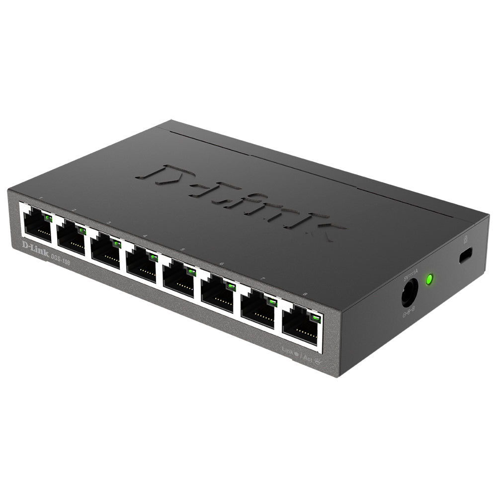 D-Link DGS-108 Unmanaged Desktop Switch 8 Ports 10/100/1000Mbps