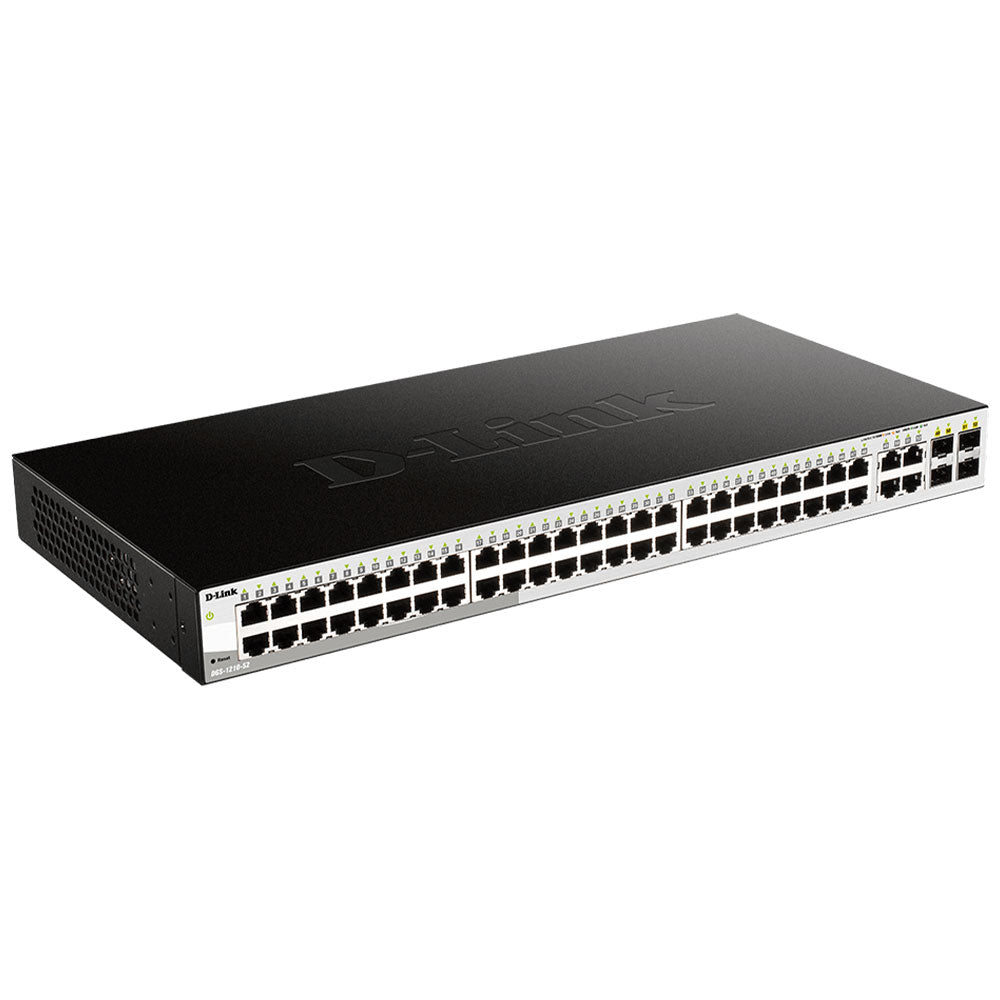 D-Link DGS-1210-52 Smart Managed Rackmount Switch 48 Ports 10/100/1000Mbps + 4 Ports RJ45 10/100/1000Mbps + 4 Ports SFP 10/100/1000Mbps