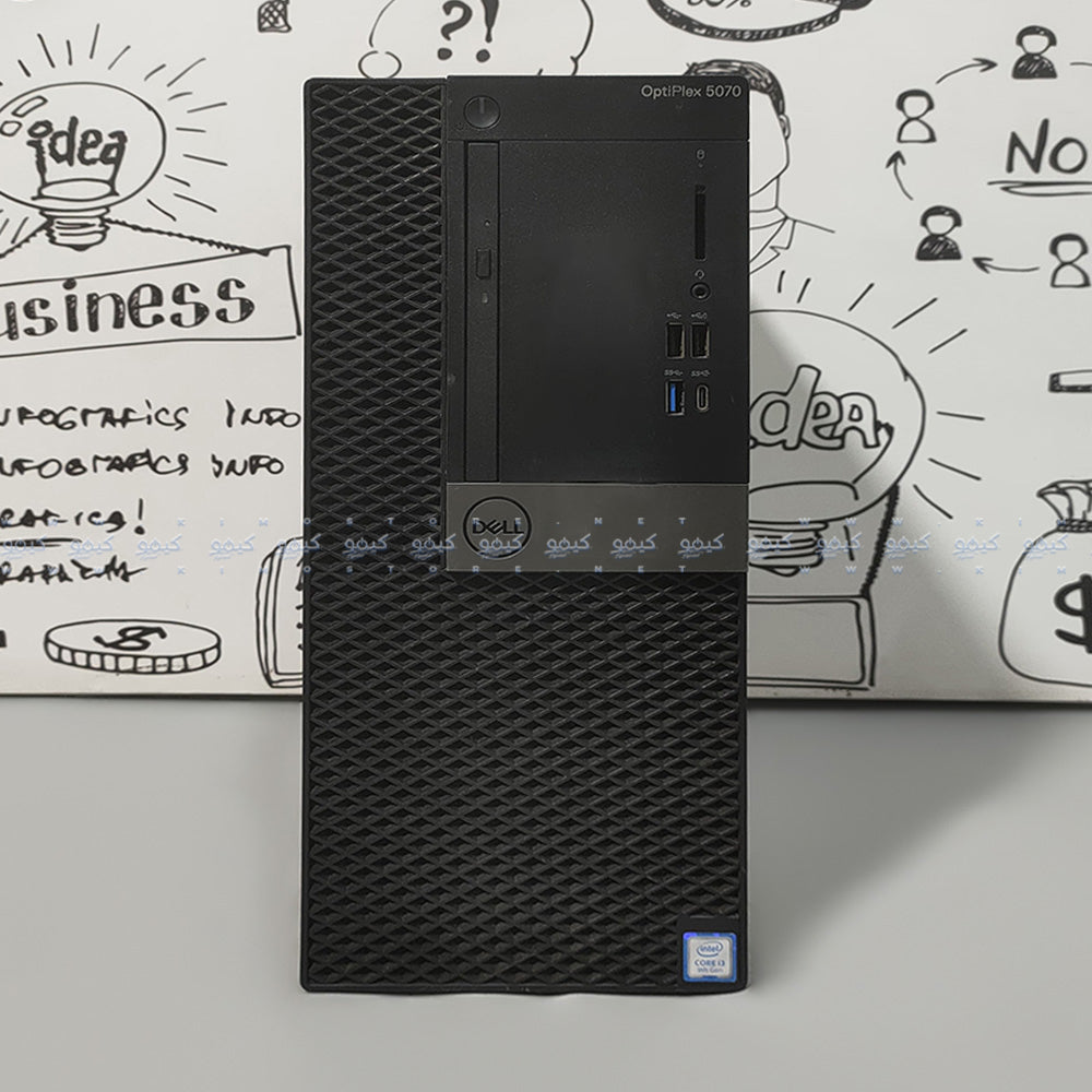 كمبيوتر تاور ديل OptiPlex 5070 (انتل كور i3-9100 - رام 8 جيجابايت DDR4 - بدون هارد - انتل UHD جرافيكس - DVD RW) استعمال خارج