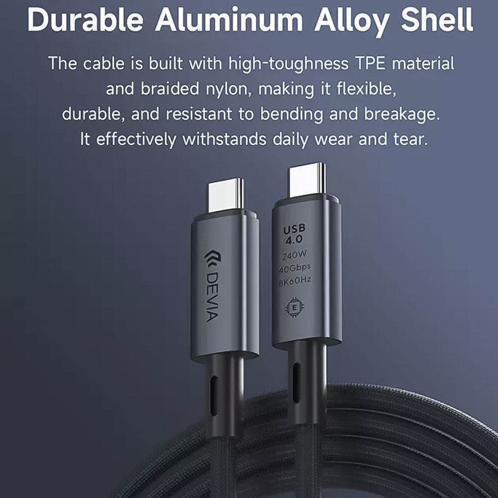 Devia Extreme Speed Series EC641 Type-C To Type-C Cable 240W Fast Charging 1m - Black