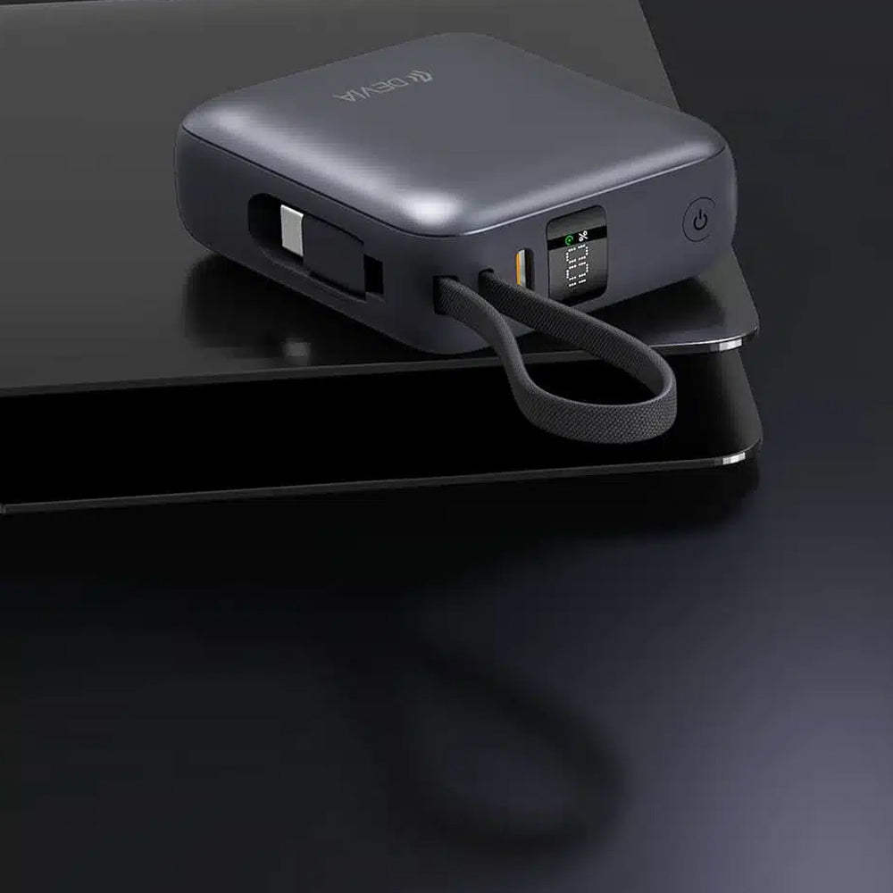 Devia Ultra 1 EP206 Power Bank Type-C 35W 10000mAh Built-in Type-C Cable - Modern Gray