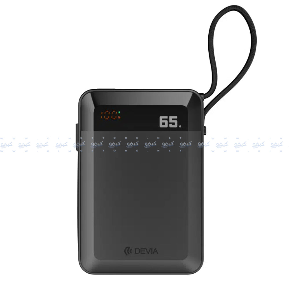 Devia Ultra 4 EP210 Power Bank Type-C 65W 20000mAh Built-in Type-C Cable - Black