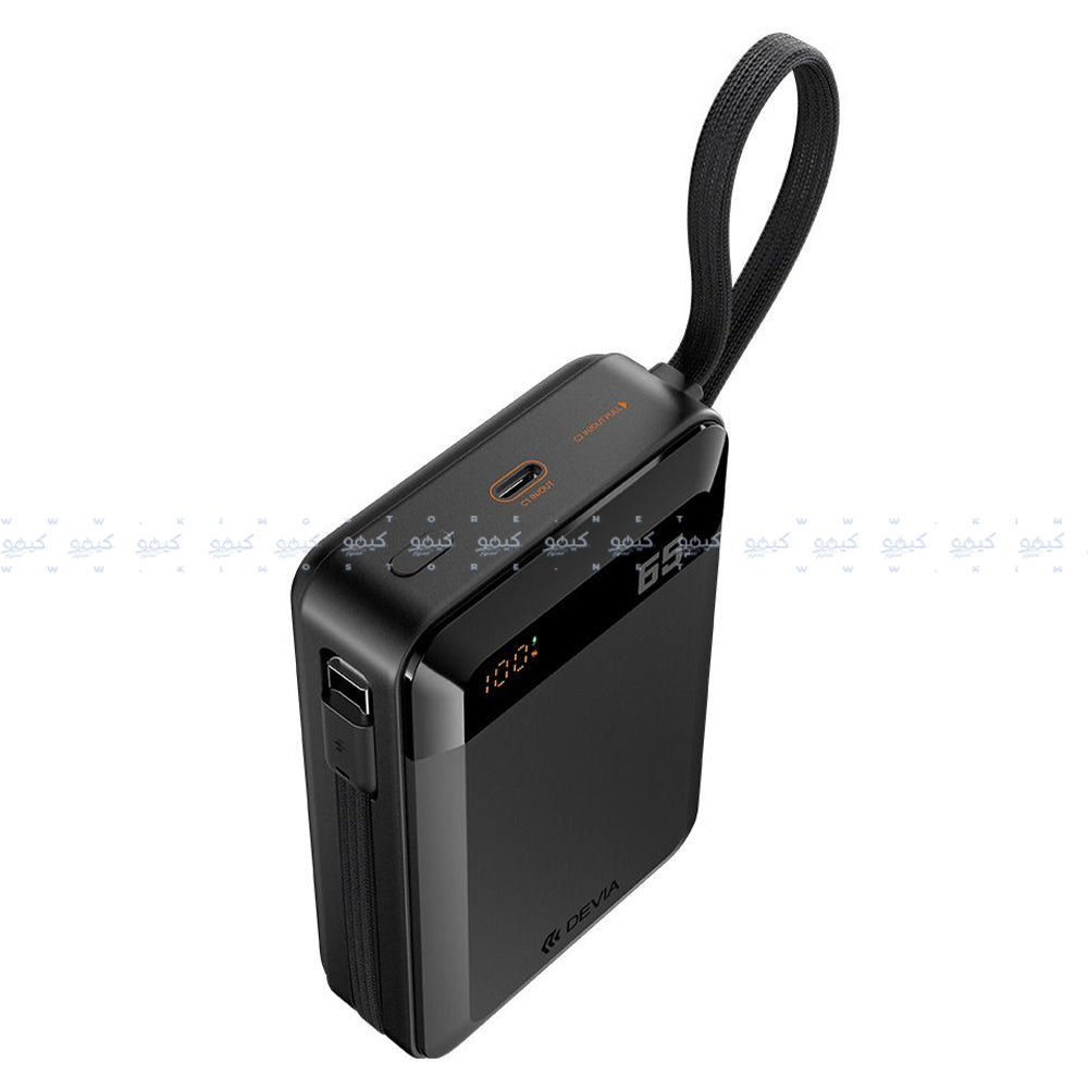 Devia Ultra 4 EP210 Power Bank Type-C 65W 20000mAh Built-in Type-C Cable - Black