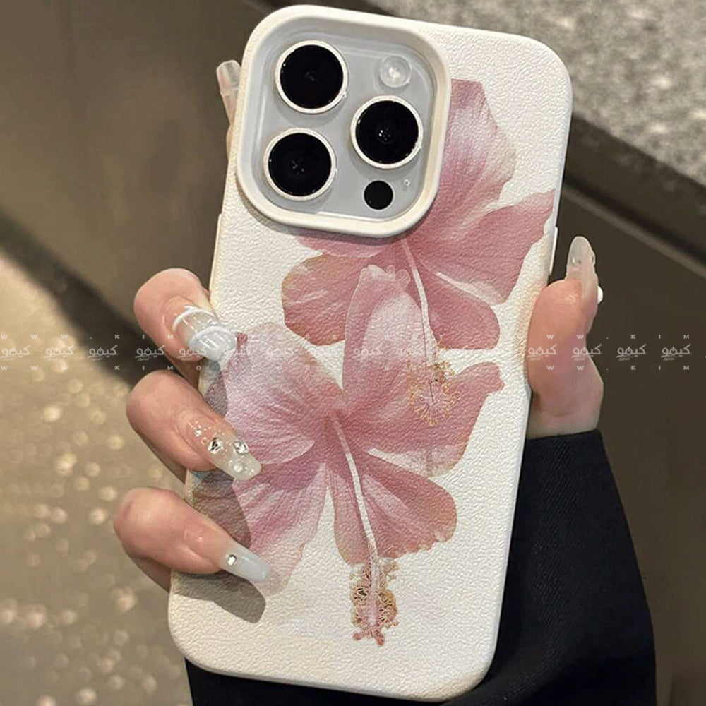 Dreamy Pink Hibiscus Flower Pattern Phone Cover