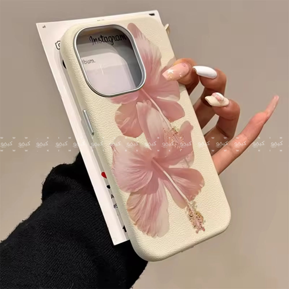 Dreamy Pink Hibiscus Flower Pattern Phone Cover