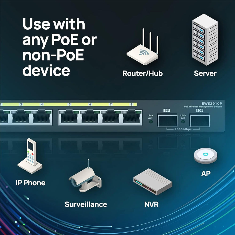 سويتش ان جينيس 8 منافذ 1000/100/10 ميجابت في الثانية PoE+