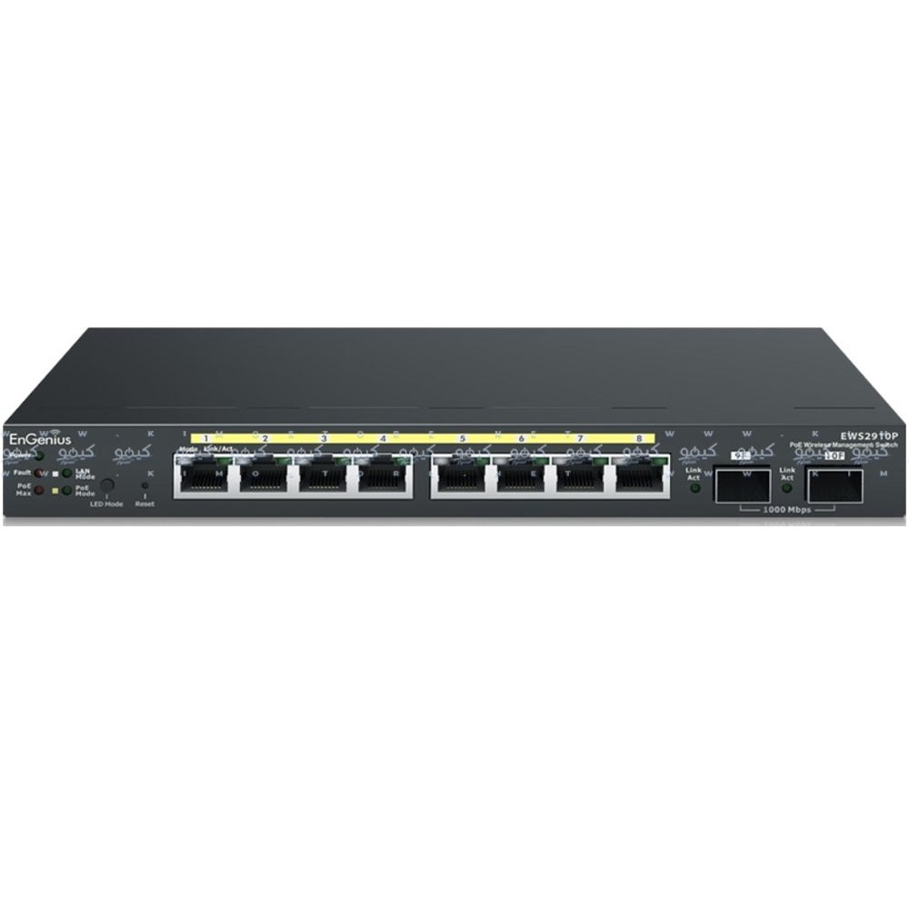 EnGenius EWS2910P Managed Desktop Switch 8 Ports PoE 10/100/1000Mbps + 2 Ports SFP 10/100/1000Mbps 61.6W