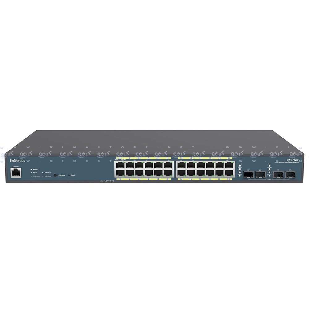 EnGenius EWS7928P Managed Rackmount Switch 24 Ports PoE+ 10/100/1000Mbps + 4 Ports SFP 10/100/1000Mbps + Console Port 185W
