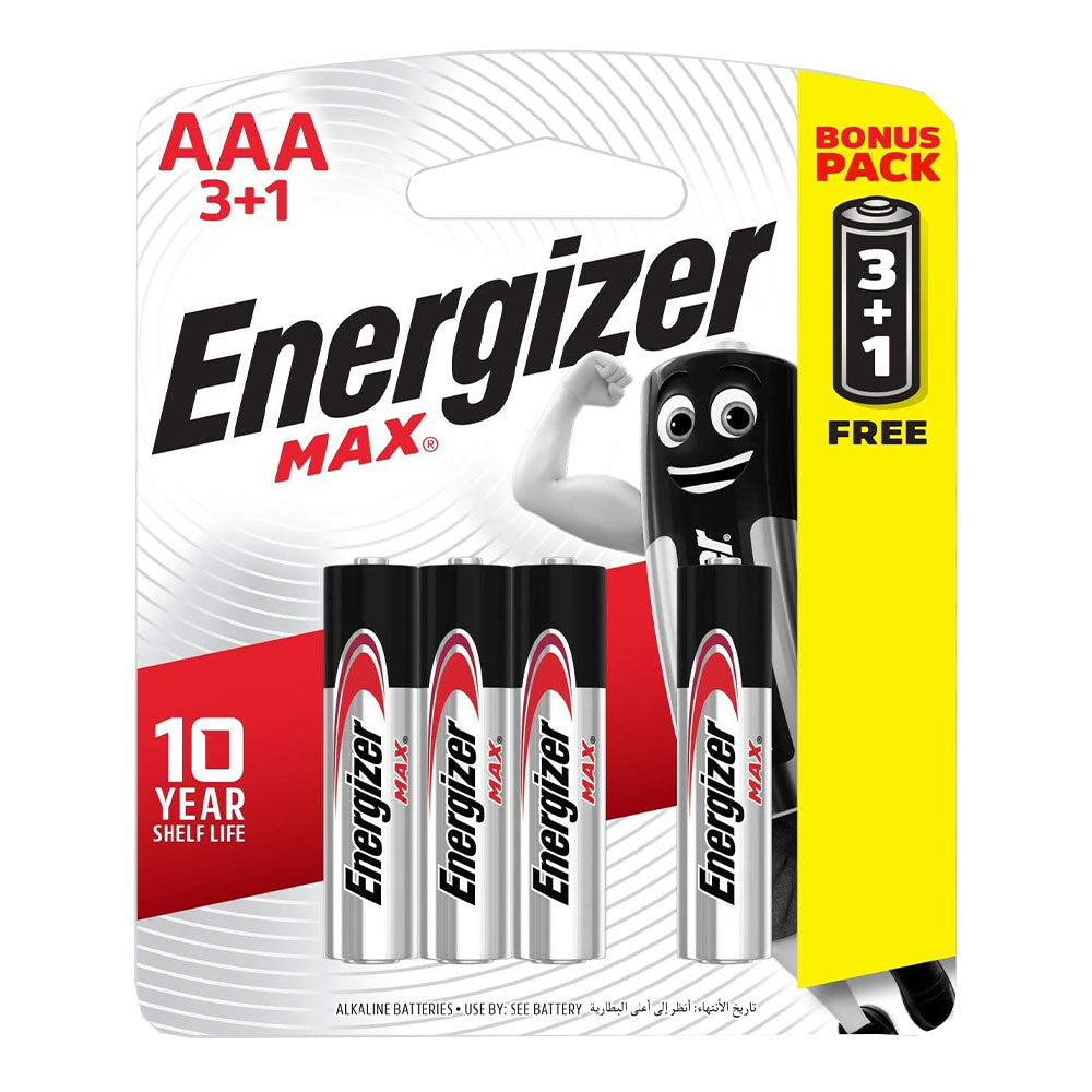 Energizer Max AAA3 Battery + 1 AAA Battery Free
