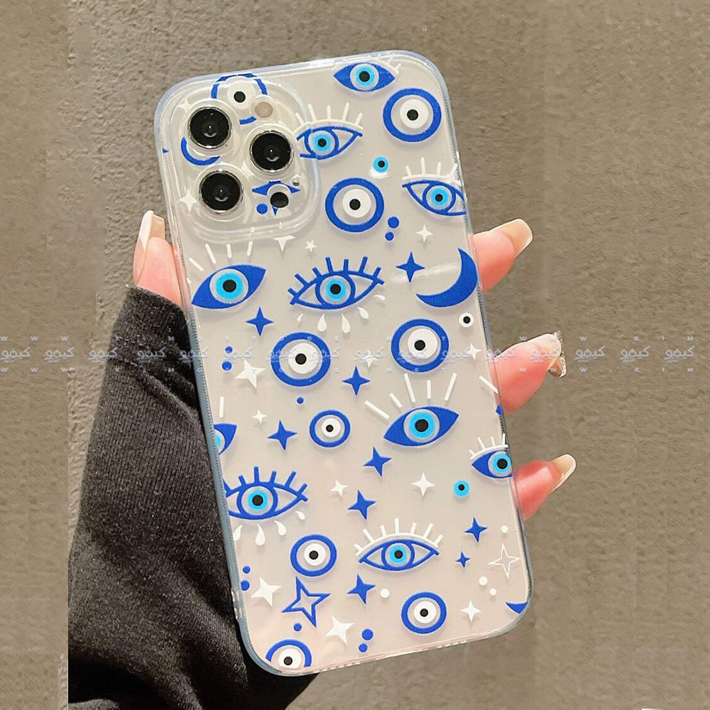 Evil Eye Pattern Clear Phone Cover