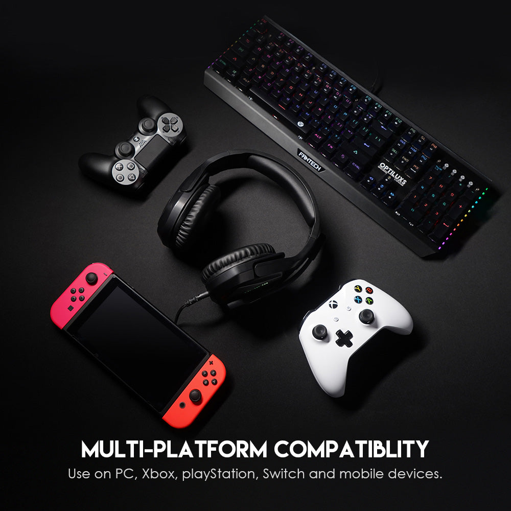 سماعة رأس فانتيك RGB جيمنج مع ميكروفون عازل للضوضاء JADE MH84 - اسود