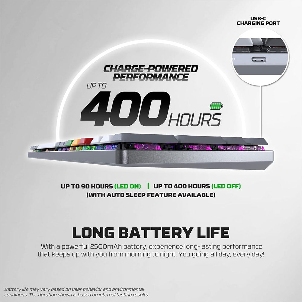 كيبورد فانتيك سلكي و لاسلكي بلوتوث سويتش بني RGB جيمنج إنجليزي وعربي Maxfit AIR83 MK915