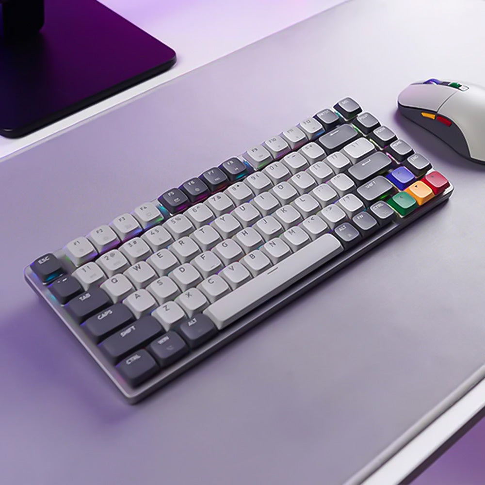 كيبورد فانتيك سلكي و لاسلكي بلوتوث سويتش بني RGB جيمنج إنجليزي وعربي Maxfit AIR83 MK915