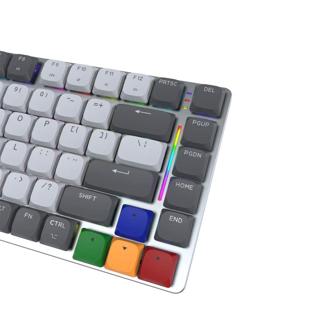 كيبورد فانتيك سلكي و لاسلكي بلوتوث سويتش بني RGB جيمنج إنجليزي وعربي Maxfit AIR83 MK915