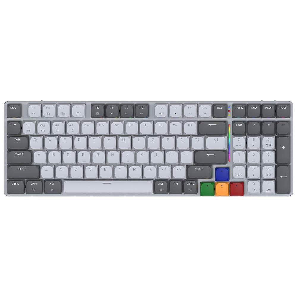 كيبورد فانتيك سلكي و لاسلكي بلوتوث سويتش أحمر RGB جيمنج إنجليزي وعربيMaxfit AIR99 MK916