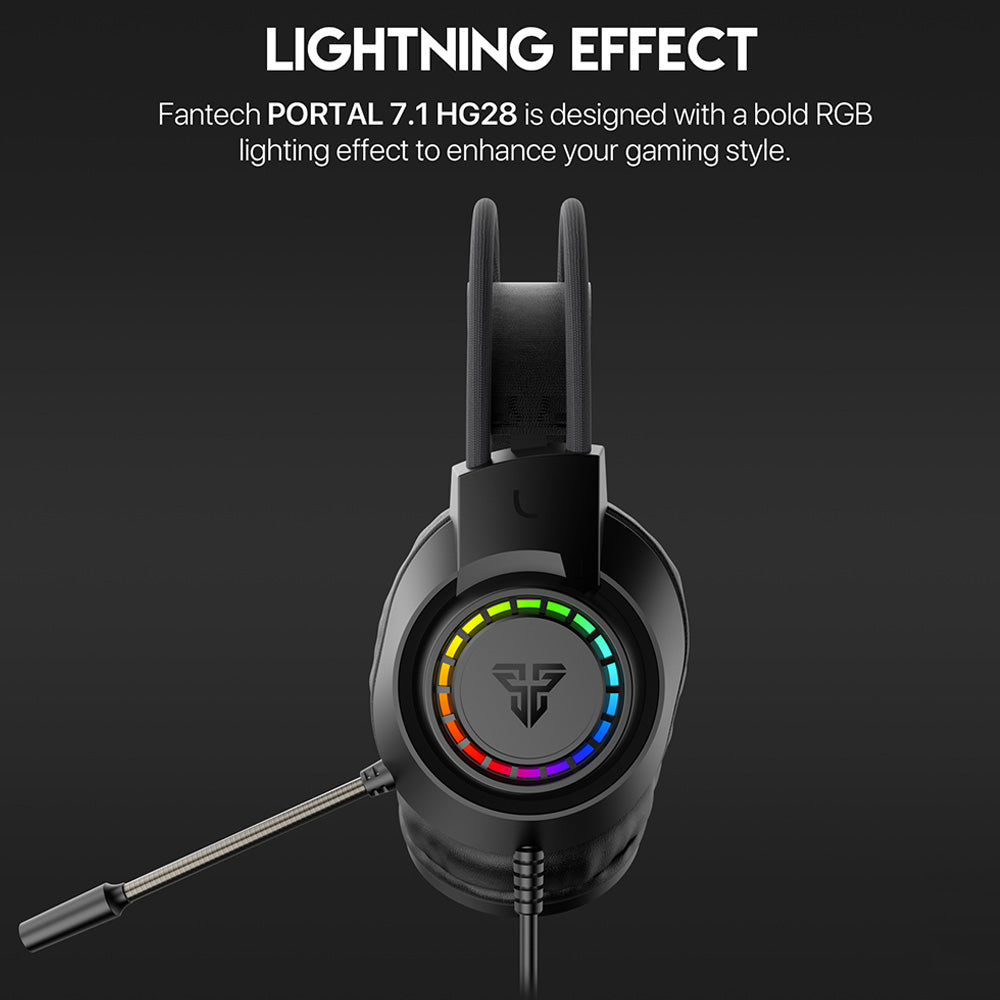 سماعة رأس فانتيك RGB جيمنج 7.1 صوت محيطي PORTAL 7.1 HG28 - اسود