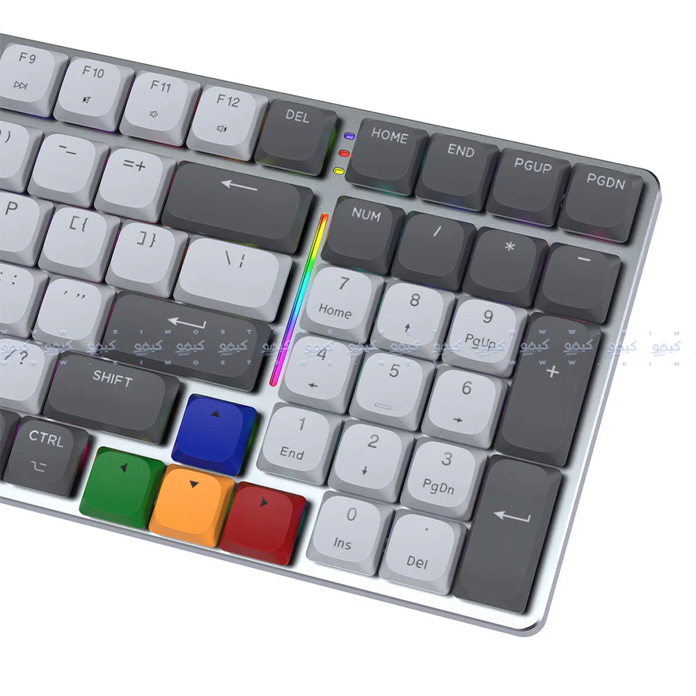 كيبورد فانتيك سلكي و لاسلكي بلوتوث سويتش أحمر RGB جيمنج إنجليزي وعربيMaxfit AIR99 MK916