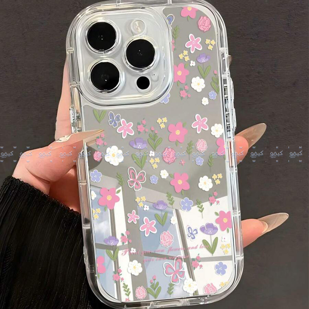 Floral & Butterfly Graphic Transparent Soft Phone Cover