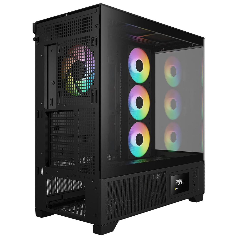 Gamdias ATLAS P2 CG ARGB Gaming Mid Tower Case - Black