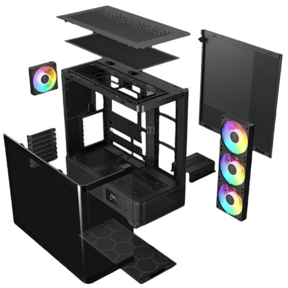 Gamdias ATLAS P2 CG ARGB Gaming Mid Tower Case - Black