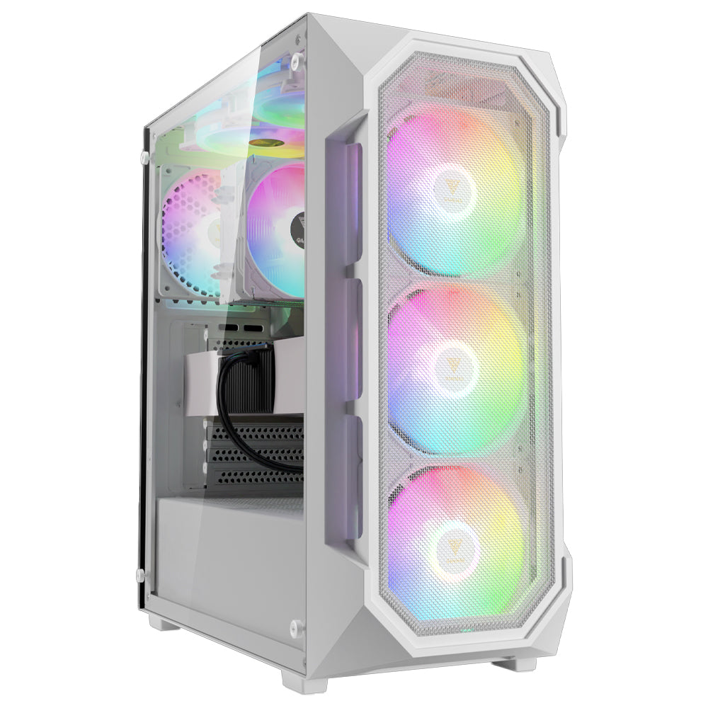 Gamdias AURA GC1 ELITE WHITE ARGB Gaming Mid Tower Case + AURA GP650 80 Plus White Power Supply 650W