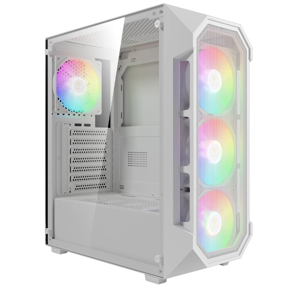 Gamdias AURA GC1 ELITE WHITE ARGB Gaming Mid Tower Case + AURA GP650 80 Plus White Power Supply 650W