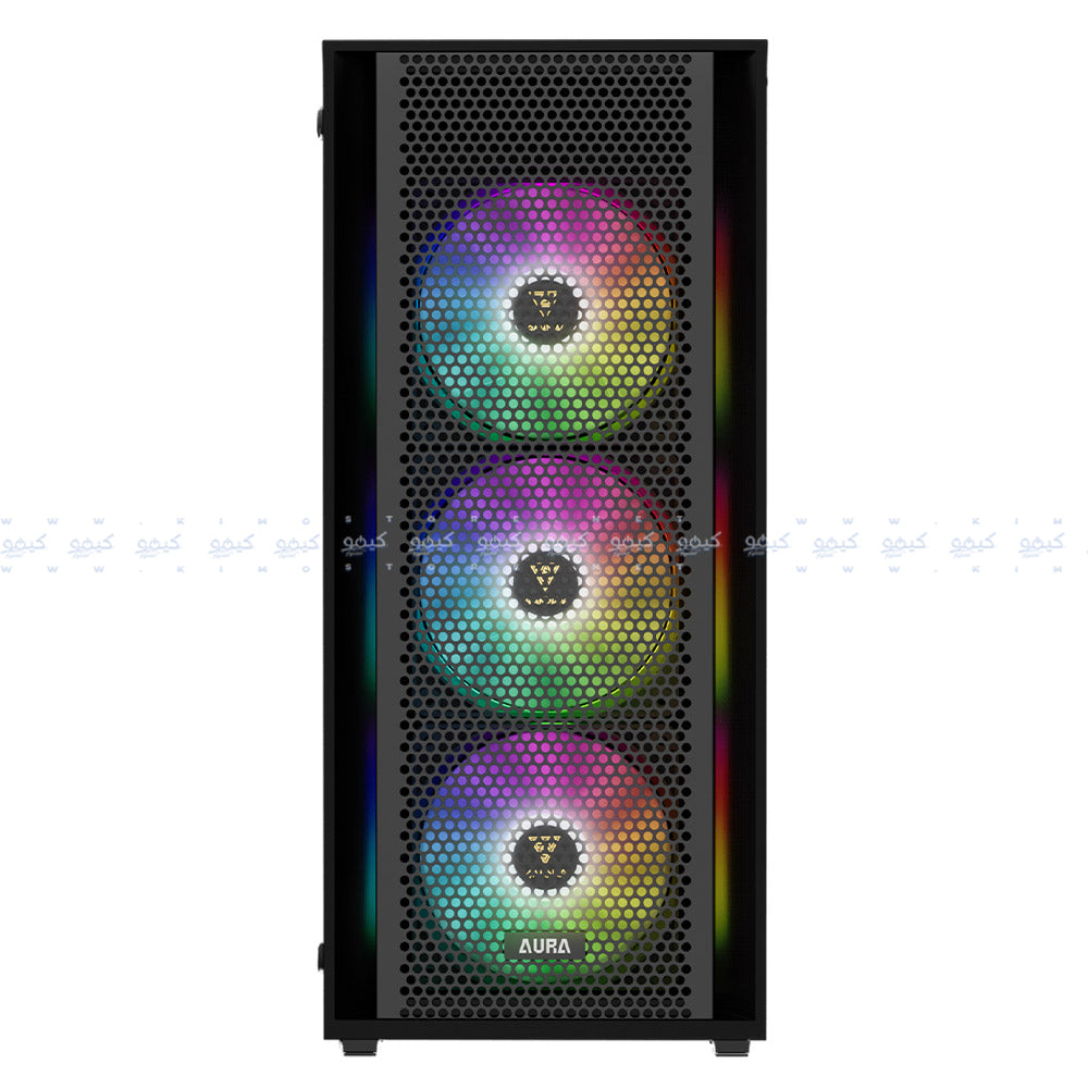 كيس ميد تاور جامدياس ARGB جيمنج AURA GC2 ELITE + باور سبلاي 80 بلس ابيض 750 وات AURA GP750