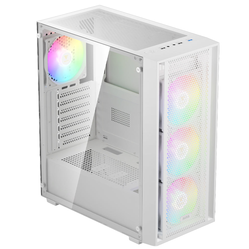 Gamdias AURA GC2 ELITE WHITE ARGB Gaming Mid Tower Case + AURA GP750 80 Plus White Power Supply 750W