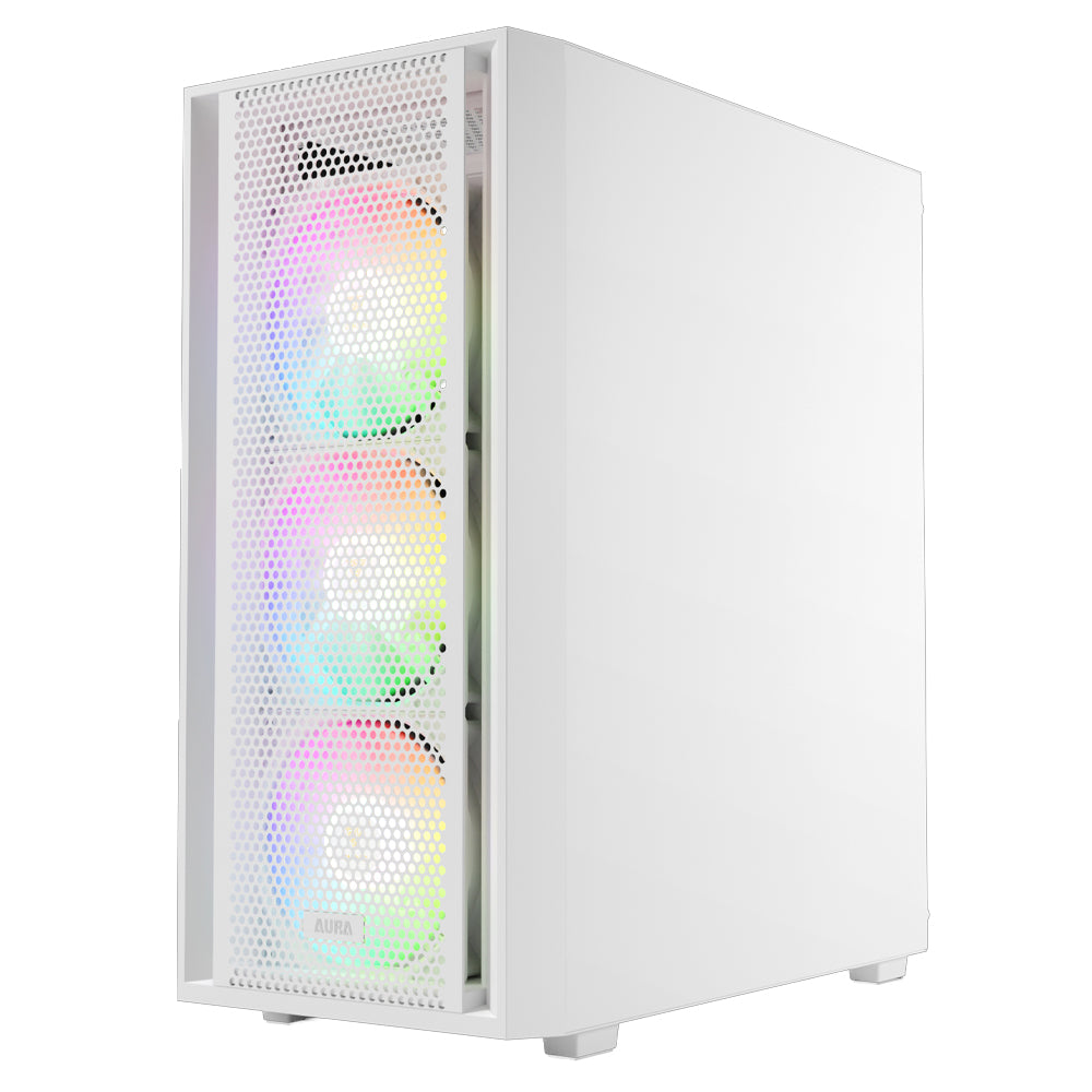 Gamdias AURA GC2 ELITE WHITE ARGB Gaming Mid Tower Case + AURA GP750 80 Plus White Power Supply 750W