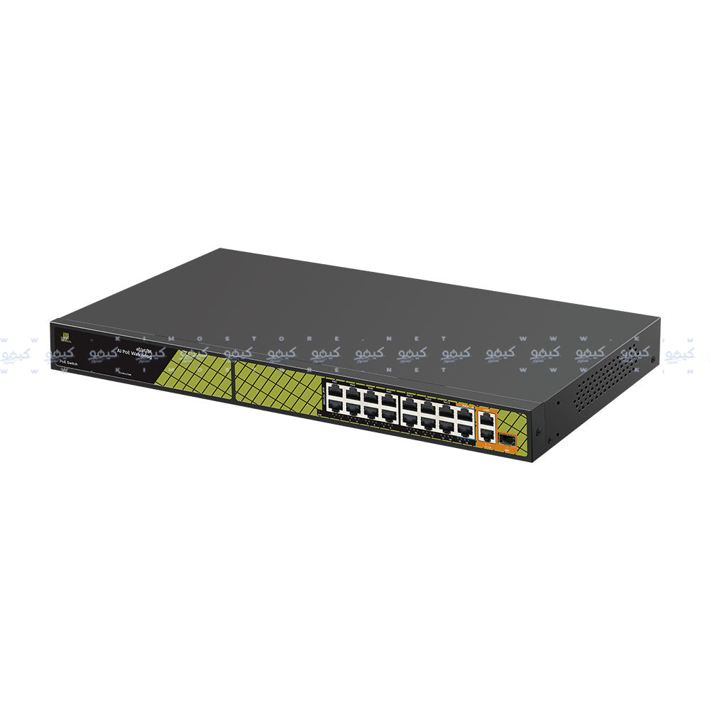 Genata GNT-P4813V6 Rackmount Switch 16 Ports PoE 10/100Mbps + 2 Ports RJ45 10/100/1000Mbps Uplink + 1 Port SFP 10/100/1000Mbps