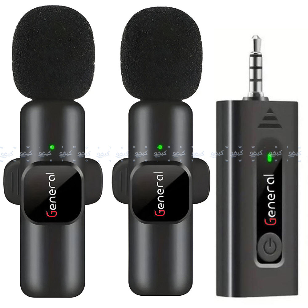 نظام ميكروفون جنرال لاسلكي ثنائي القناه بمنفذ AUX 3.5 ملم 2.4 جيجاهرتز G30