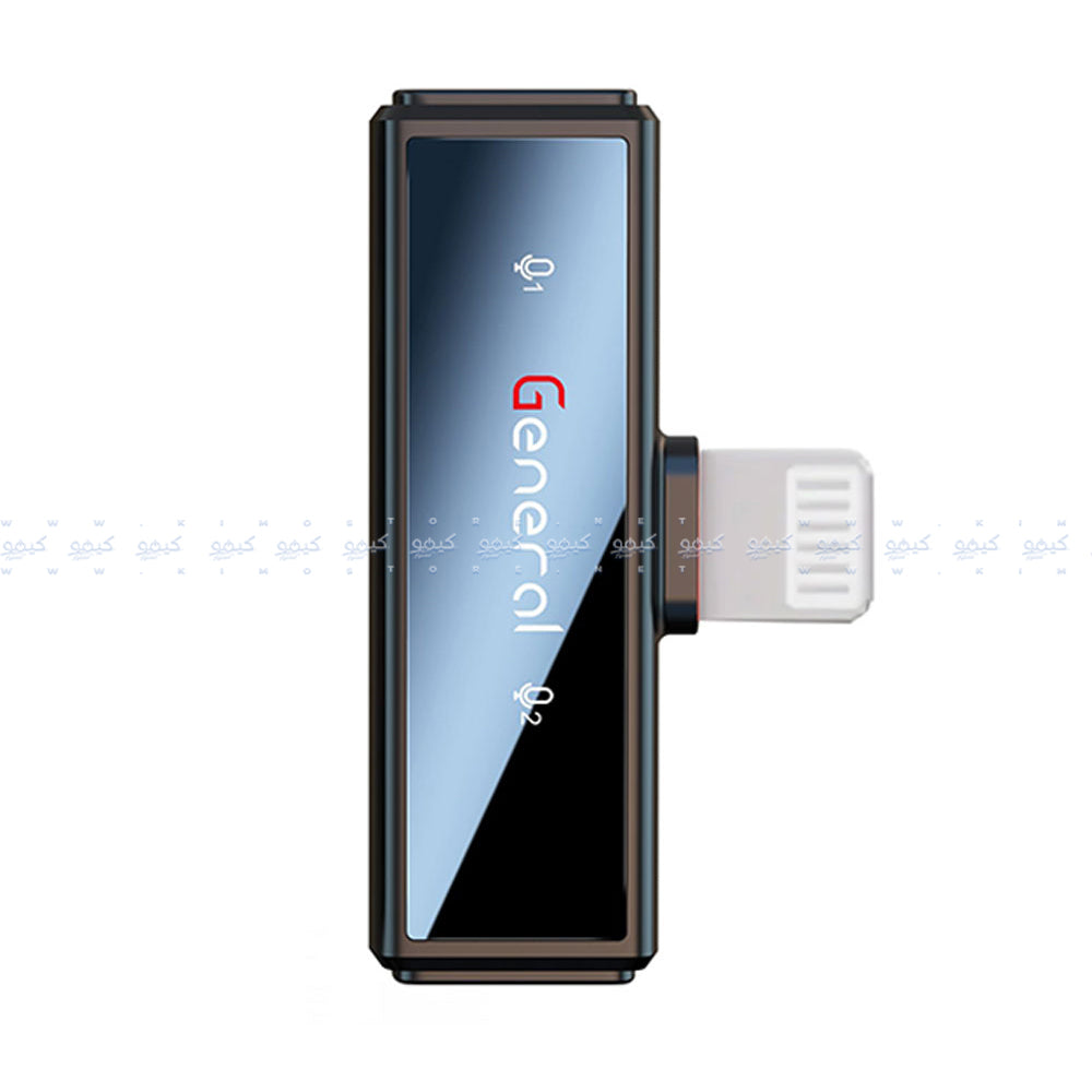 نظام ميكروفون جنرال لاسلكي ثنائي القناه بمنفذ لايتنينج 2.4 جيجاهرتز GM31