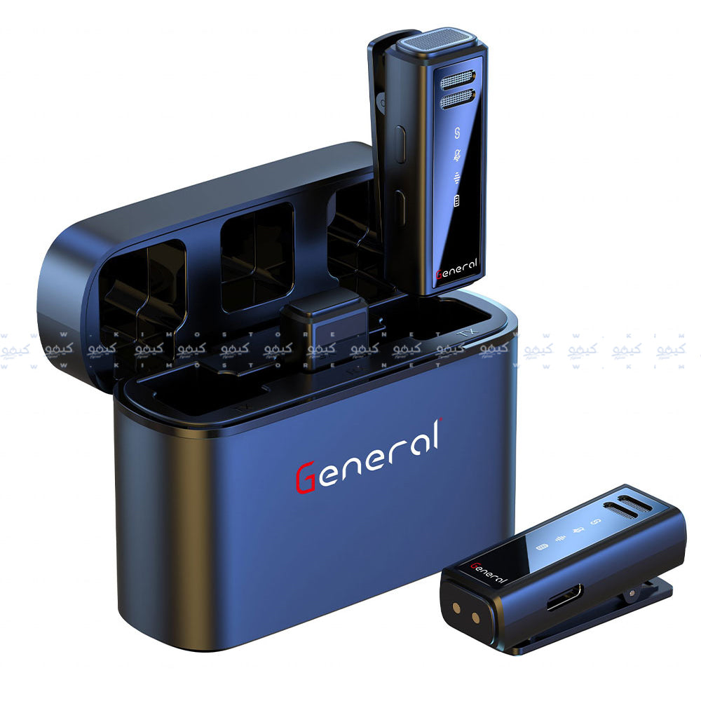 نظام ميكروفون جنرال لاسلكي ثنائي القناه بمنفذ لايتنينج 2.4 جيجاهرتز GM31