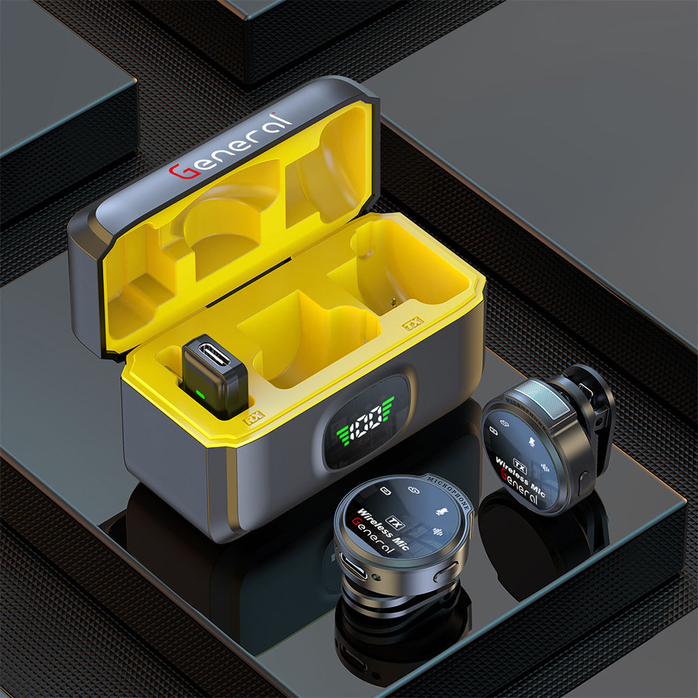 نظام ميكروفون جنرال لاسلكي ثنائي القناه 2.4 جيجاهرتز GM34