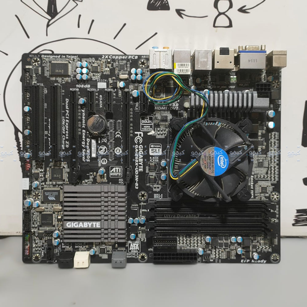 Gigabyte GA-Z68X-UD3H-B3 Motherboard LGA 1155 + Intel Core i7-2600 Processor (Original Used)