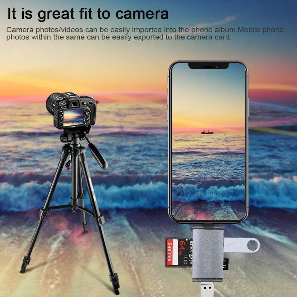 Gigamax Plus T-933A Type-C + USB + Micro 3In1 OTG Card Reader