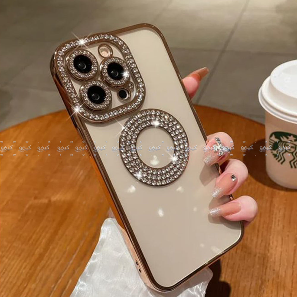 Gold Luxury Electroplated Rhinestone Glitter Phone Cover
