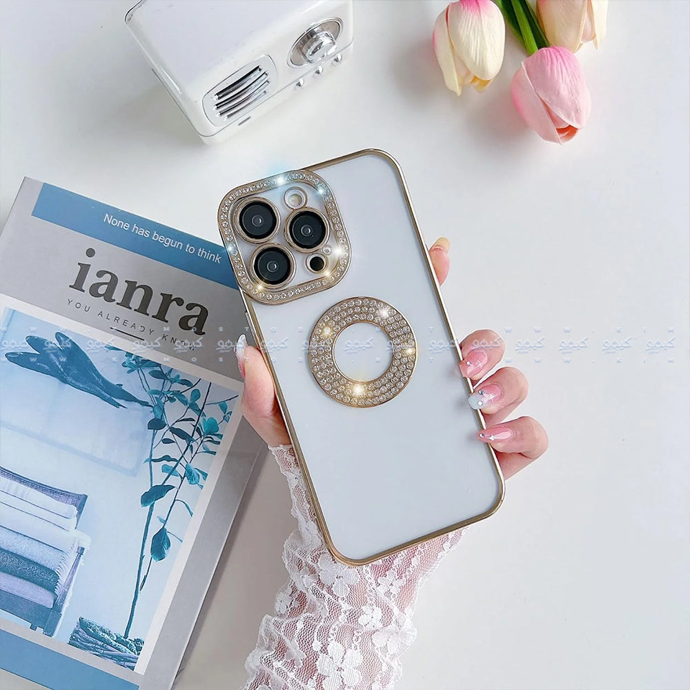 Gold Luxury Electroplated Rhinestone Glitter Phone Cover