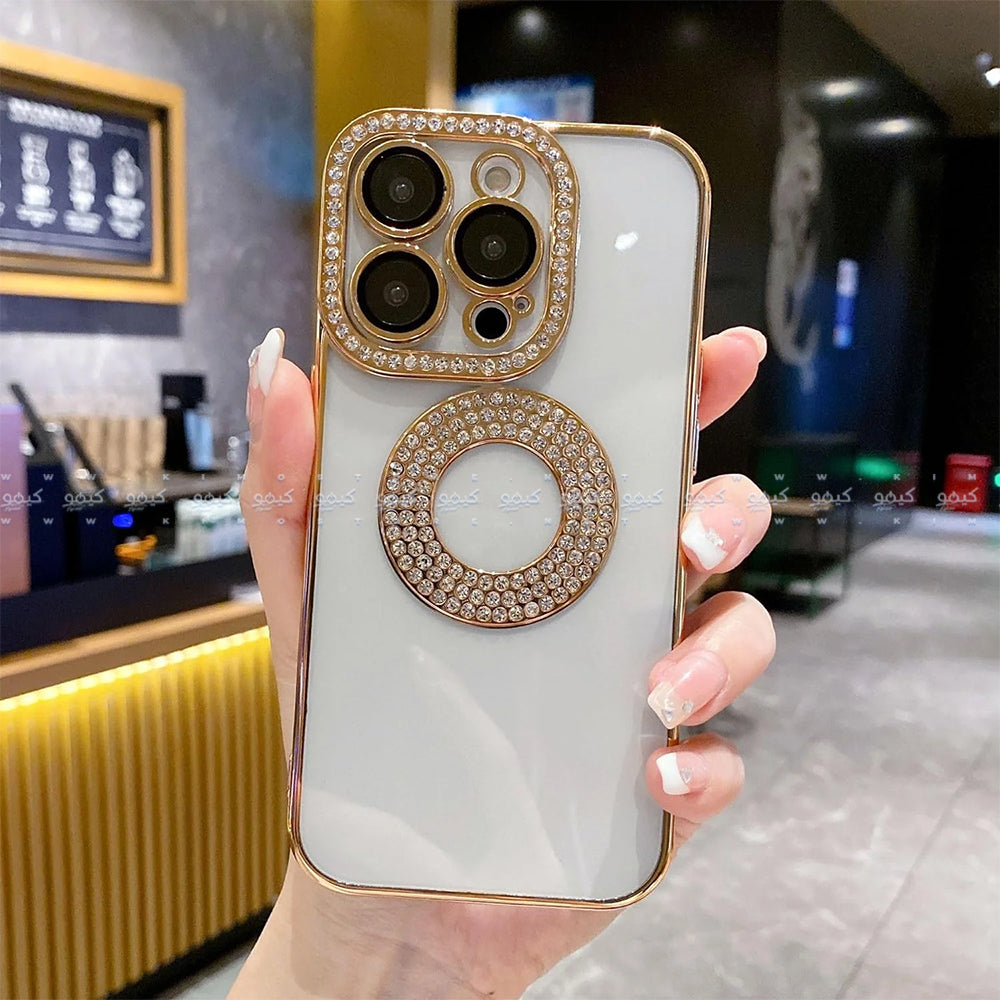 Gold Luxury Electroplated Rhinestone Glitter Phone Cover