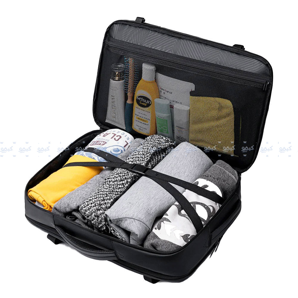 Golden Wolf Laptop Backpack - Black