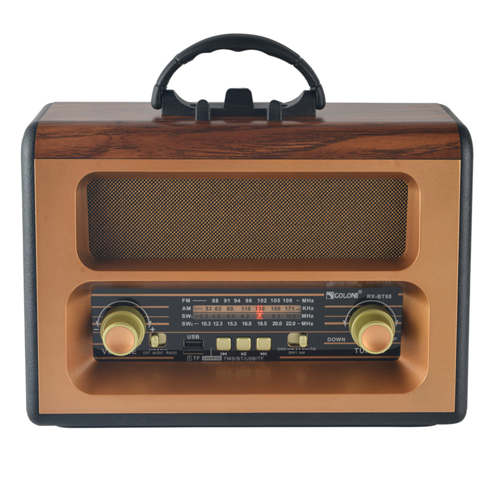 Golon RX-BT88 Portable Radio Speaker 1.0 - Gold