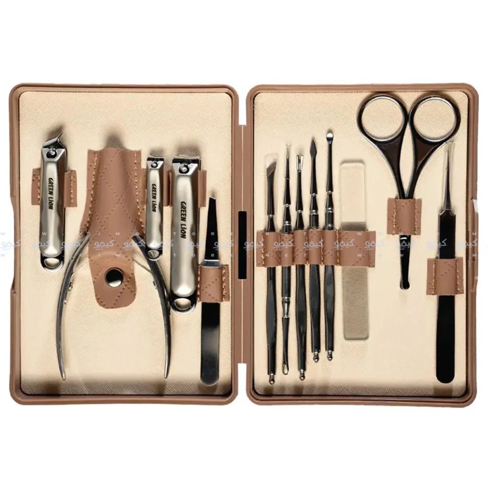 Green Lion 13in1 Manicure Kit GN13PCMNCRBR - Brown