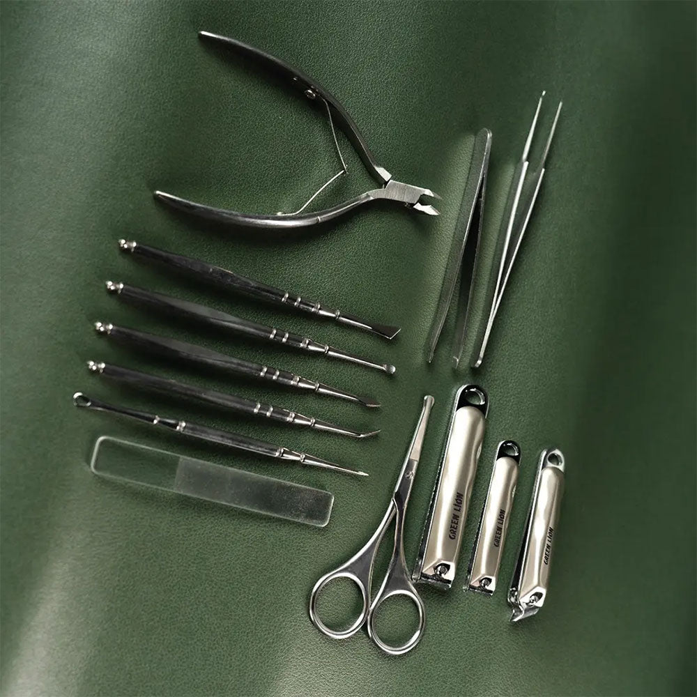 مجموعة مانيكير 13 في 1 جرين ليون GN13PCMNCRBR - بني