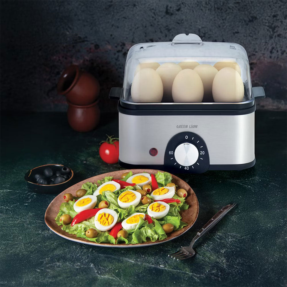 Green Lion 3-Tier Egg & Vegetable Steamer Cooker GN3TREGGCKGY 500W - Gray