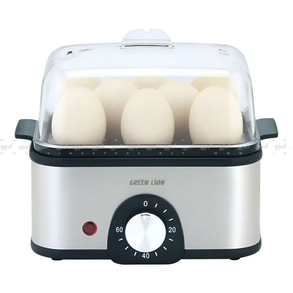 جهاز طهي البيض والخضروات بثلاث طبقات جرين ليون 500 وات GN3TREGGCKGY - رمادي