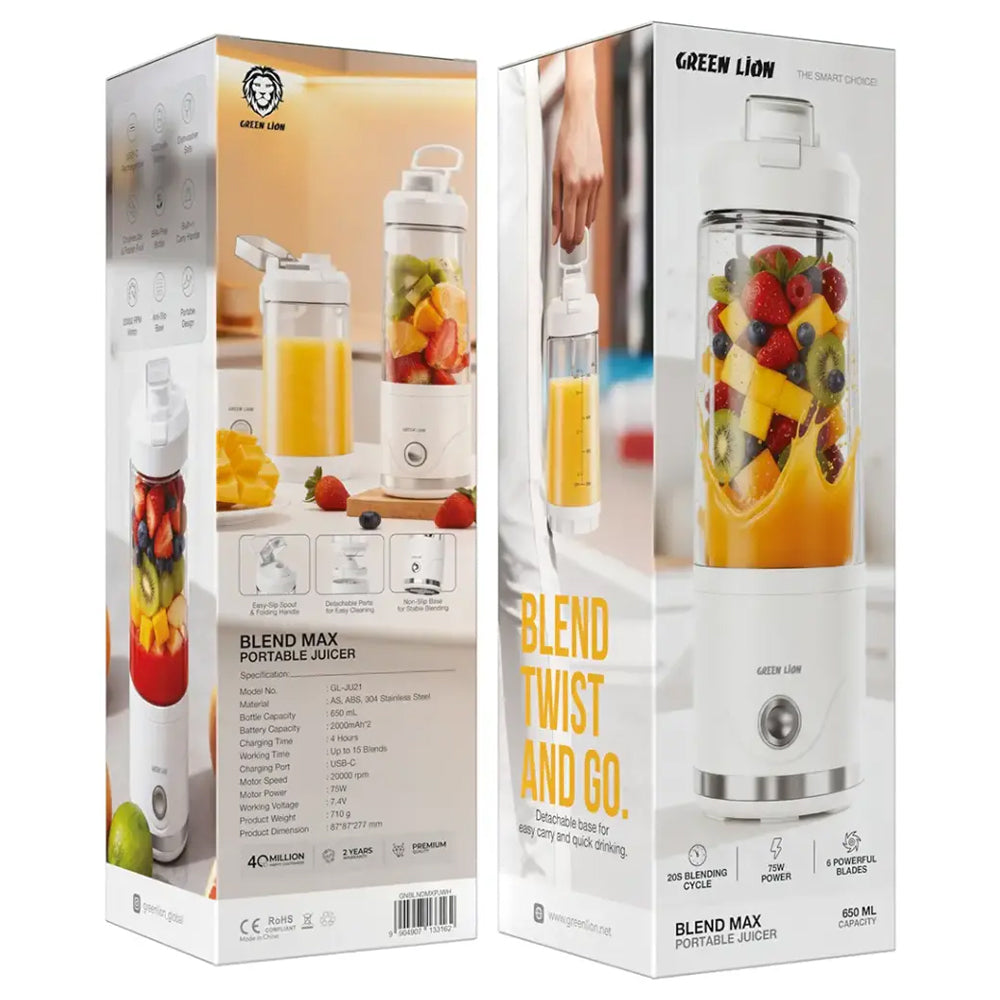 خلاط جرين ليون متنقل 650 مللي 75 وات Blend Max GNBLNDMXPJWH