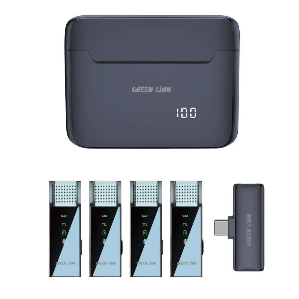 Green Lion GN4N1MICTCBK 4in1 Dual Channel Wireless Microphone